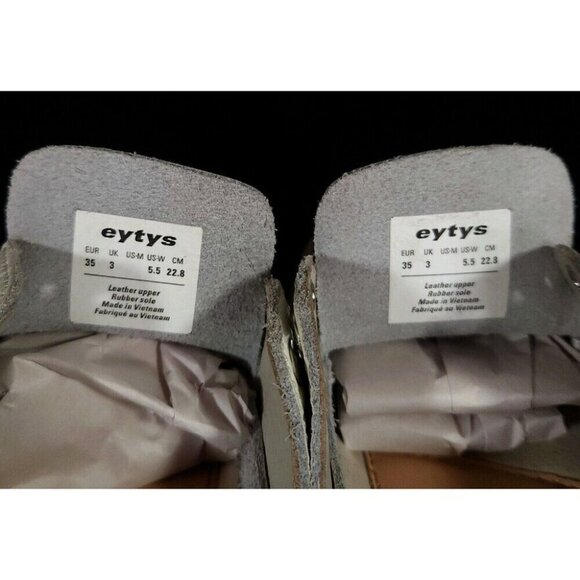 Eytys Mykonos Loafers 35 5.5 White Grained Leather Shoes - Picture 8 of 11